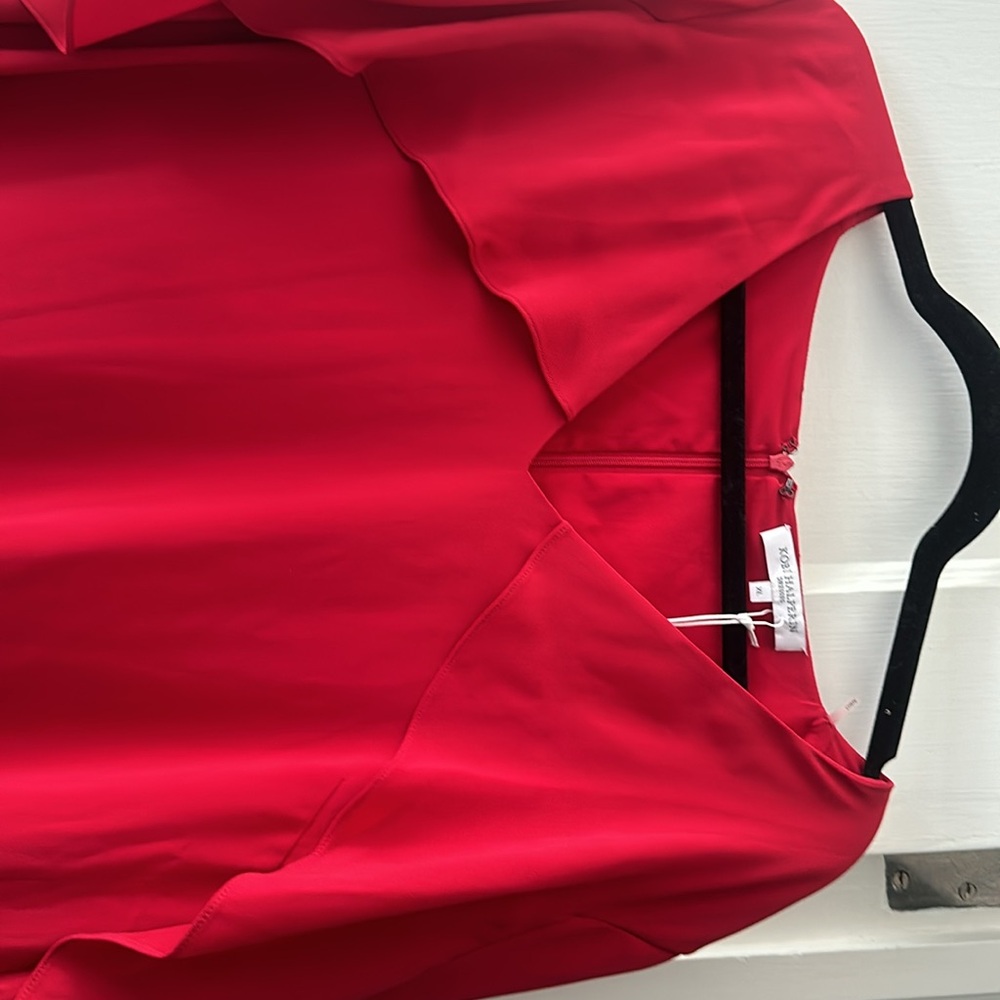 Kobi Halperin red sheath dress with beautiful sleeves high quality NWOT - Picture 5 of 8